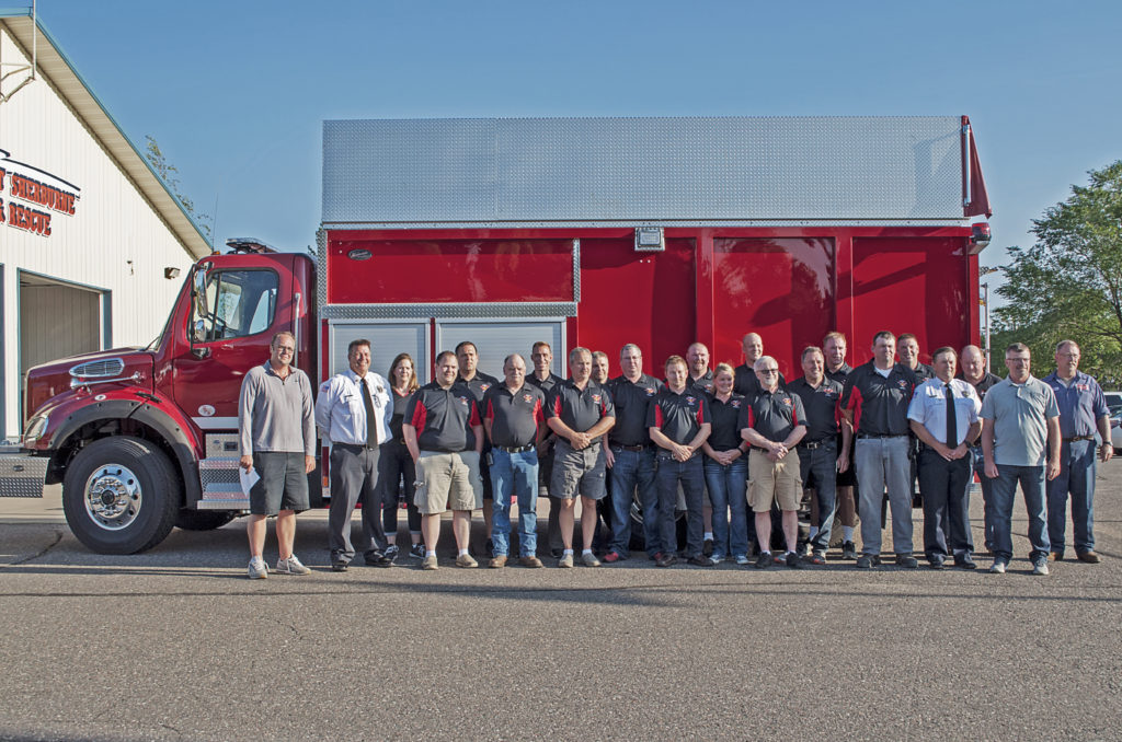 Baldwin Township Chairman Brad Schumacher with Baldwin Fire